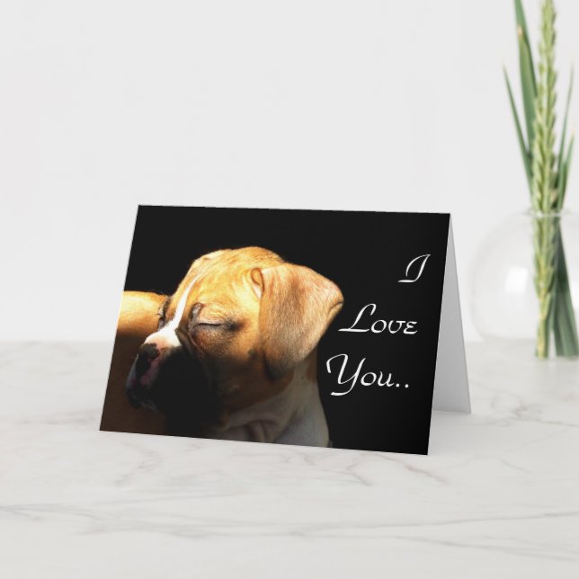 Carte I Love You Sleeping boxer chippy Greeting Card (Devant)