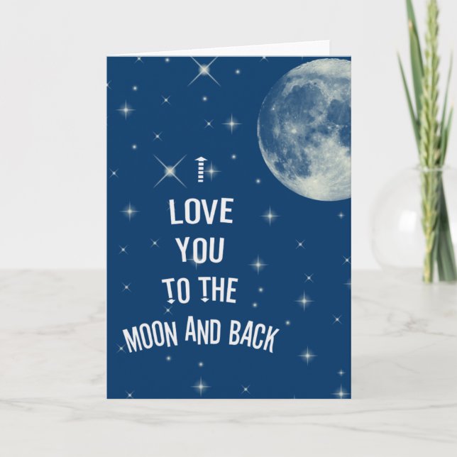 Carte I love you to the moon and back (Devant)