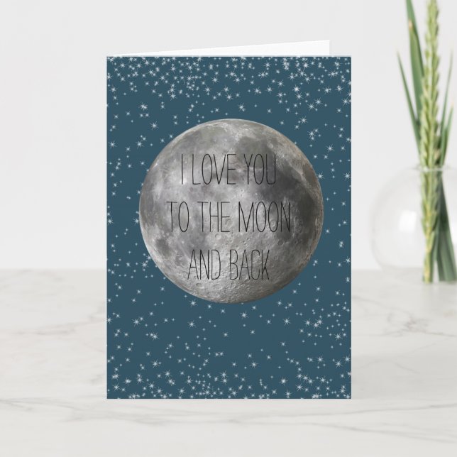 Carte I love you to the moon and back (Devant)