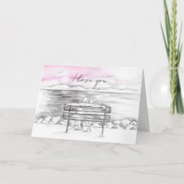 Carte I Love You Valentine's Day Couple Lake Voile