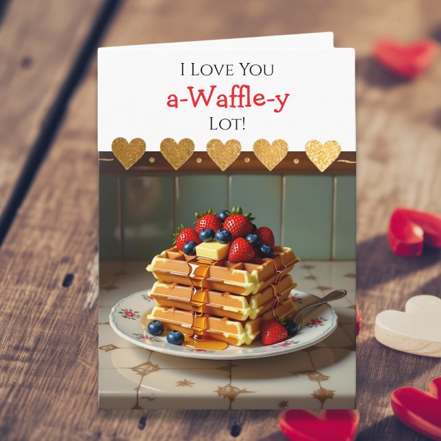 Carte I Love You | Waffle Pun Themed Valentine's Day (Créateur téléchargé)