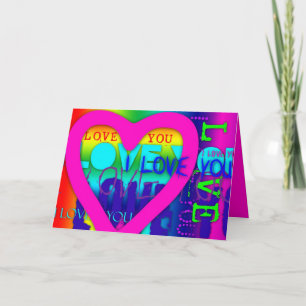 Carte I Loy You Electric Colours Pop Art Greeting card