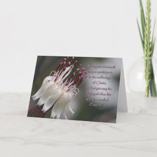 Carte I Pierre 4:13 Inspirationnel Floral