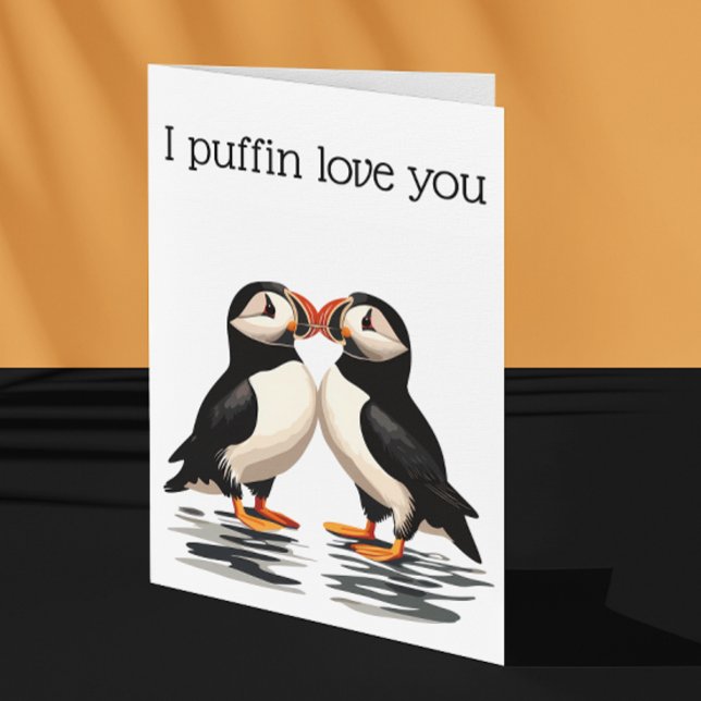 Carte I Puffin Love you Valentine's Day Anniversary (Créateur téléchargé)