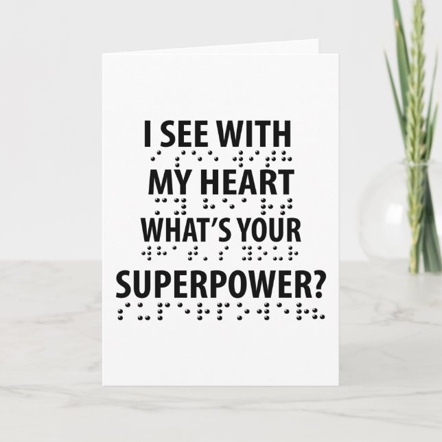 Carte I See With My Heart - Blindness Braille (Devant)