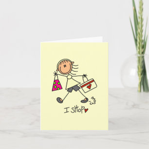 Carte I Shop Stick Figure Girl