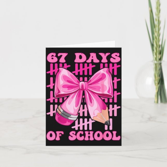 Carte I Survived 67 Days Of School Cool Teacher Design  (Devant)