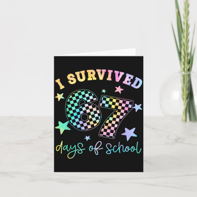 Carte I Survived 67 Days Of School Funny 67 Teachers Stu (Devant)