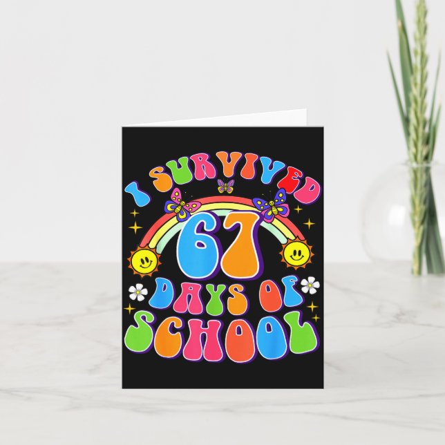 Carte I Survived 67 Days Of School Funny 67 Teachers Stu (Devant)
