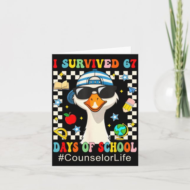 Carte I Survived 67 Days Of School Funny Goose Boys Coun (Devant)