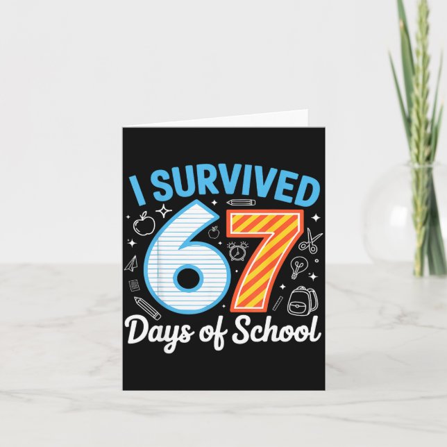 Carte I Survived 67 Days Of School Funny Meme Teacher St (Devant)