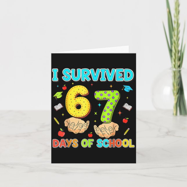 Carte I Survived 67 Days Of School Funny Meme Teacher St (Devant)