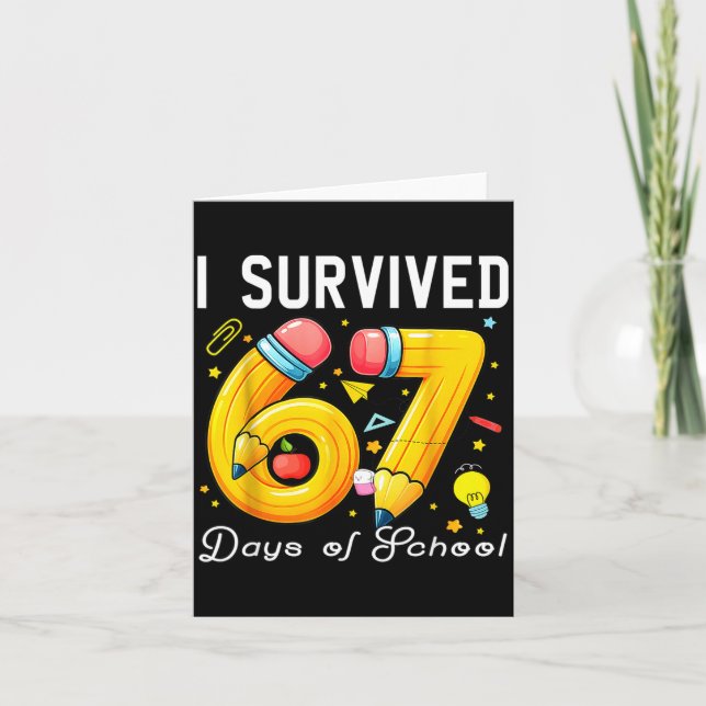 Carte I Survived 67 Days Of School Funny Meme Teacher St (Devant)