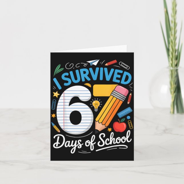 Carte I Survived 67 Days Of School Funny Meme Teacher St (Devant)