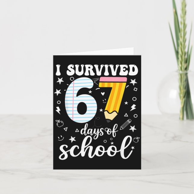 Carte I Survived 67 Days Of School Funny Meme Teacher St (Devant)