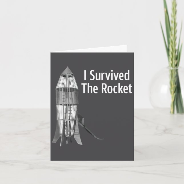 Carte I Survived The Rocket Funny Apparel  (Devant)