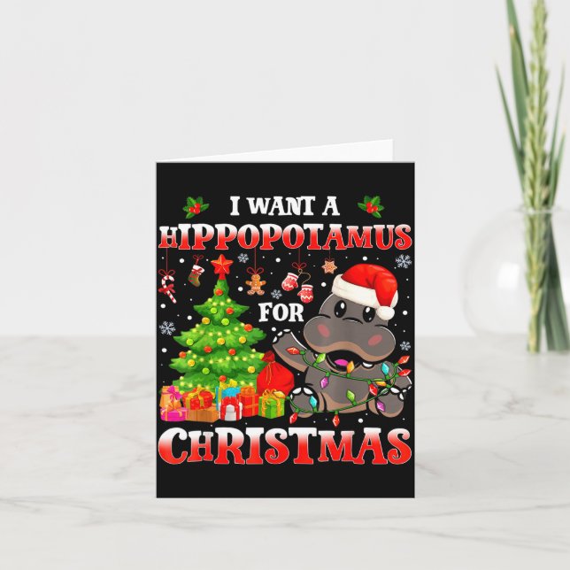 Carte I Want A Hiptamus Christmas Funny Xmas Hip Lover  (Devant)
