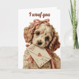 Carte I woof you Vintage Pup Valentine's Day
