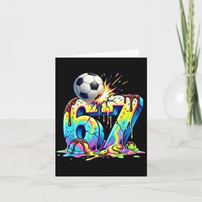Carte Ice Cream Drip Soccer 67 Six Seven Funny Gen Alpha (Devant)