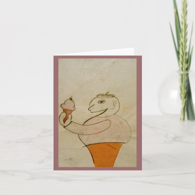 Carte Ice Cream Man Note, par Brad Hines (Devant)