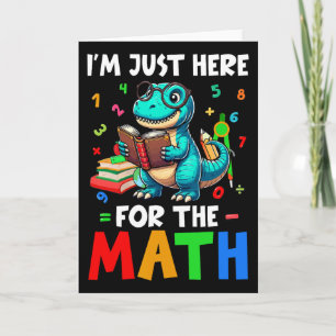 Carte Ici pour les maths Mignon T-rex Comptant Nombre Ma