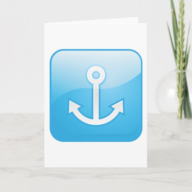 Carte Icône Ancre bleue marine moderne (Devant)