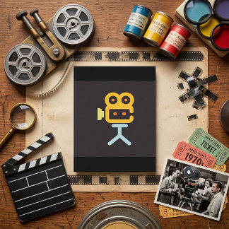 Carte Icône de caméra de cinéma Équipement de film minim