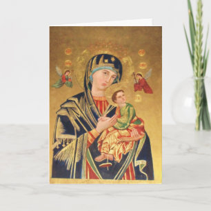 Carte Icône orthodoxe russe - Vierge Marie et bébé Jésus