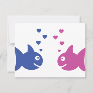 Carte icône poissons en amour