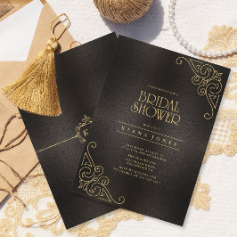 Carte ID Fête des mariées Gold Filigree fin871