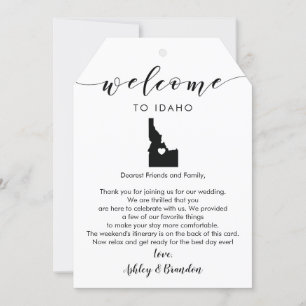 Carte Idaho Mariage Bienvenue balise, lettre Itinéraire