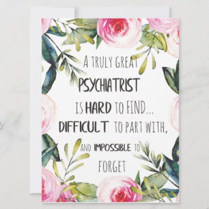 Carte Idée cadeau citation remerciement psychiatre
