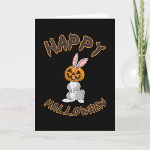 Carte Idée cadeau d'horreur Citrouille lapin Halloween