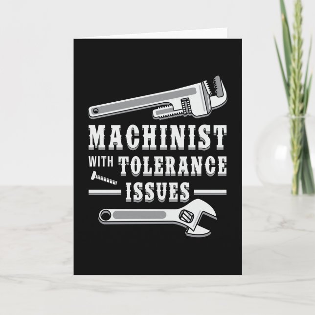 Carte Idée Cadeau Machiniste Mécanicien De Machines CNC (Devant)