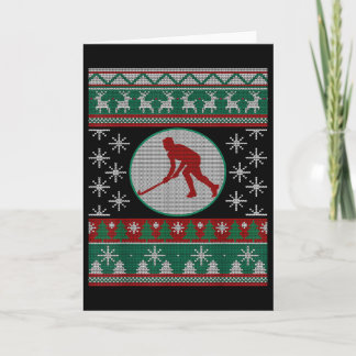 Carte Idée de cadeau de Noël moche de hockey sur gazon H