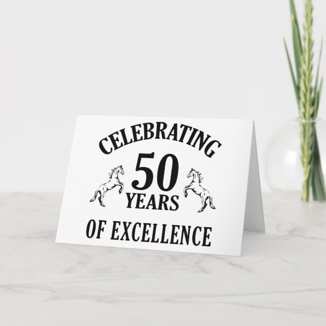 Carte Idées cadeaux 50e anniversaire élégant (Devant)