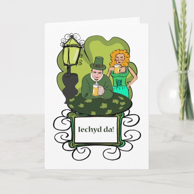 Carte Iechyd da ! Salutations en gallois pour la Saint P (Devant)