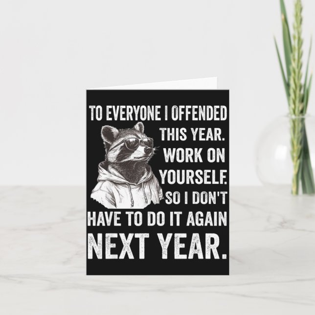 Carte If I Offended You Work On Yourself Funny New Year  (Devant)