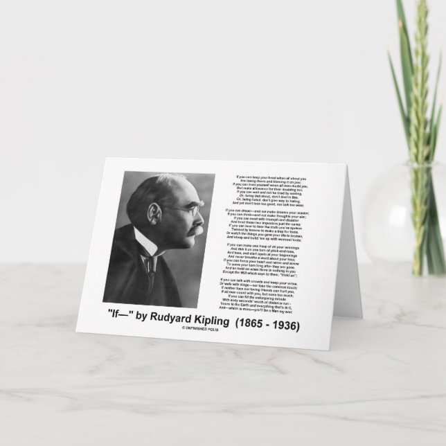 Carte "If—" Poème De Rudyard Kipling (Devant)