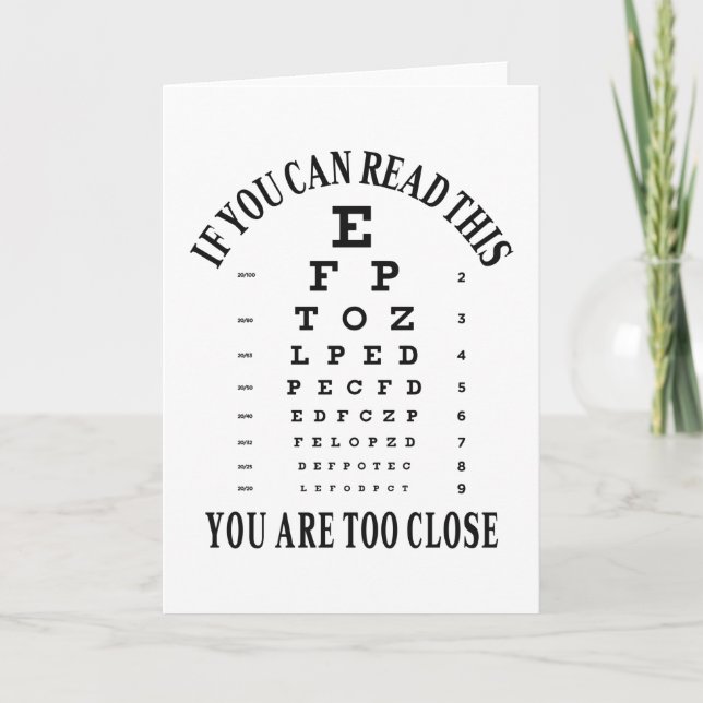 Carte If you can read this you are too close (Devant)