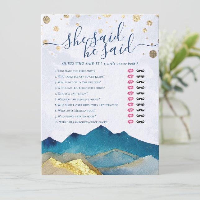 Carte Il A Dit Qu'Elle A Dit Moderne Mariage Fête des ma (Debout devant)