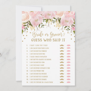 Carte Il a dit qu'elle avait dit jeu de Baby Shower pour