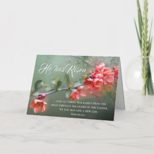 Carte Il a ressuscité les fleurs du printemps Bible Vers