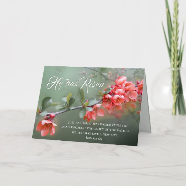Carte Il a ressuscité les fleurs du printemps Bible Vers (Devant)