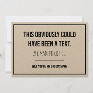 Carte Il Aurait Pu S'Agir D'Une Proposition De Groomsman