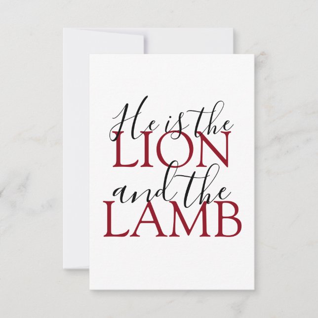 Carte Il est le Lion et la Sympathie de l'Agneau (Devant)