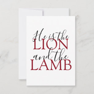 Carte Il est le Lion et la Sympathie de l'Agneau