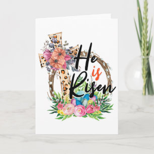 Carte Il est ressuscité Jésus chrétien Joyeuses Pâques F