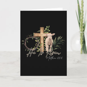 Carte Il Est Ressuscité Mouton Agneau Croix Jésus Chréti