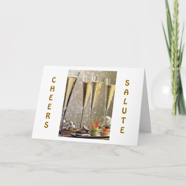 CARTE IL EST TEMPS DE DIRE FÉLICITATIONS=CHAMPAGNE TOAST (Devant)
